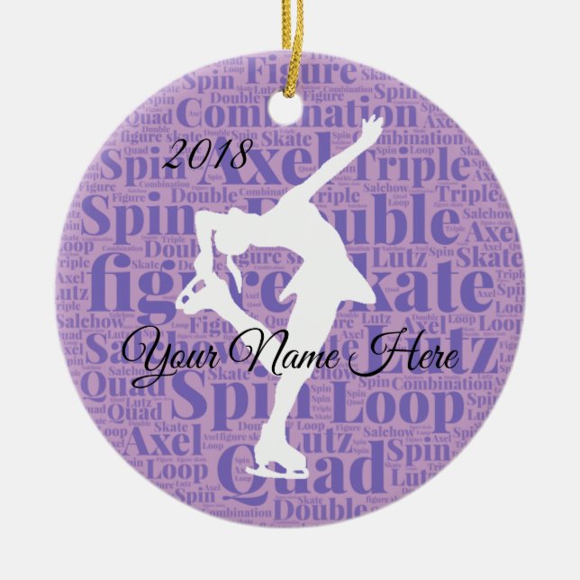 Figure Skate Custom Ornament (Front)