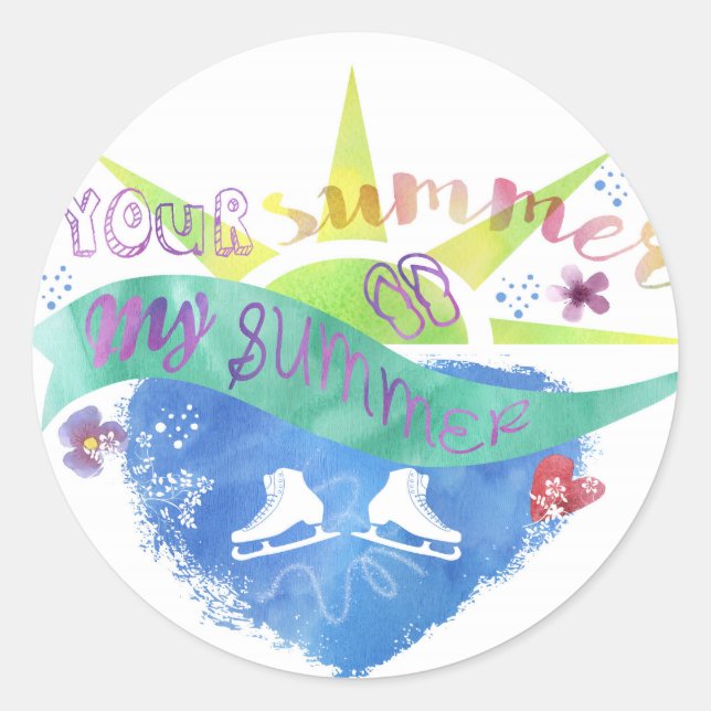 Figure Skate Design Classic Round Sticker (Front)