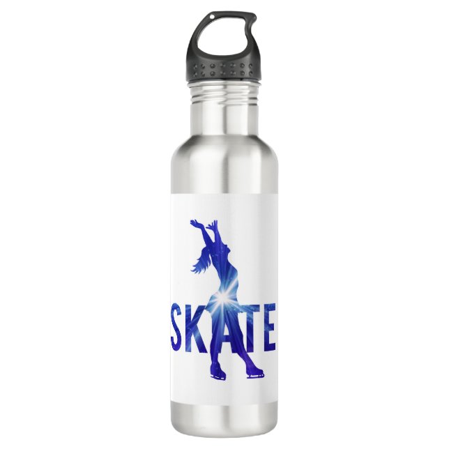 Figure Skate Logo Giftware Stainless Steel Water Bottle (Front)