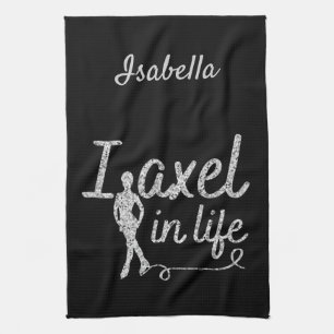 Figure Skater blade Towel Axel in life silver