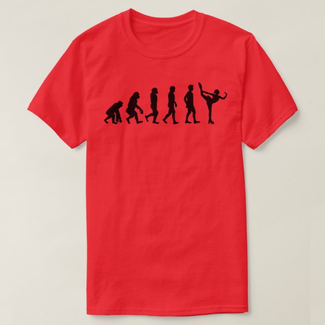 Figure skater in evolutionary design T-Shirt (Design Front)