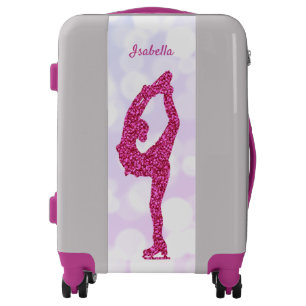 Figure skater luggage Pink sparkle
