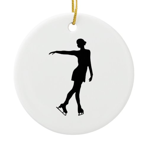 Figure Skater Ornament B&amp;W
