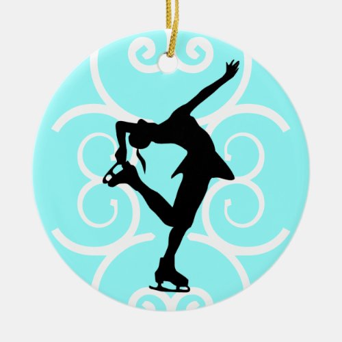 Figure Skater Ornament _ Ice Blue _ personalize it