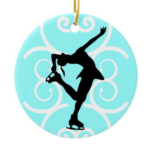 Figure Skater Ornament - Ice Blue - personalize it
