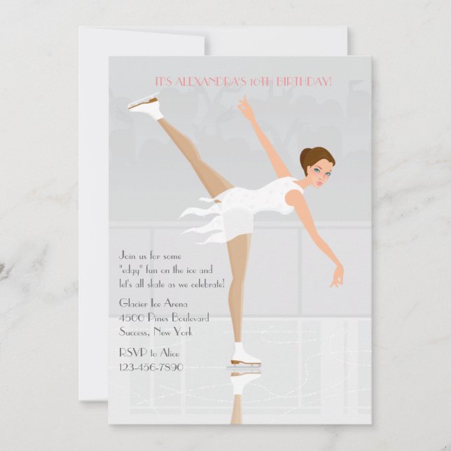 Figure Skater Party Invitation (Front)