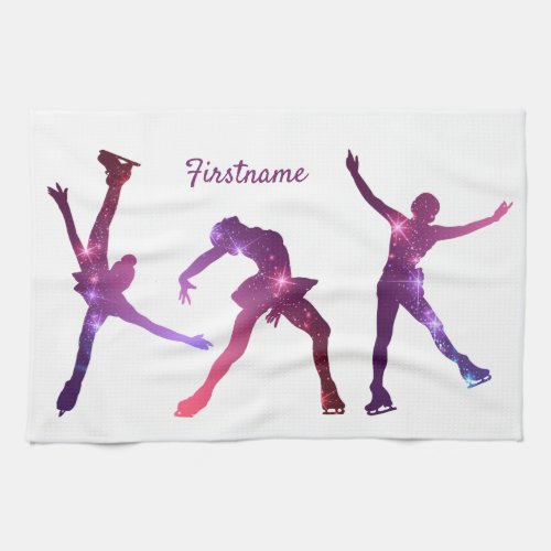 Figure skater Pink Purple star _ ice skate towel