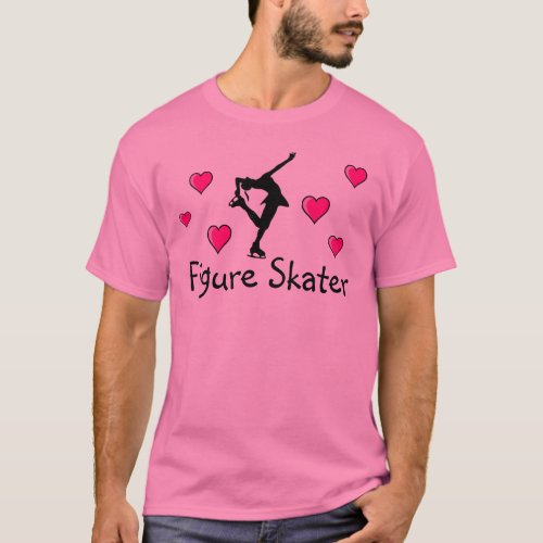 Figure Skater Shirt  Pink Hearts