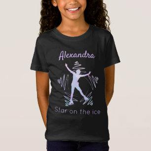 Figure skater t-shirt star on ice purple crystals