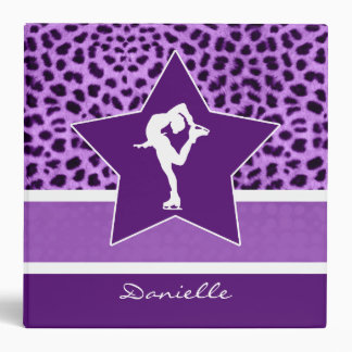 Figure Skater w/ Purple Cheetah Print and Monogram Binder