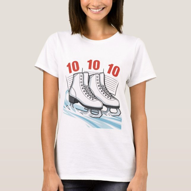 Figure Skater w/ score cards - T-shirts & Sweaters (Front)