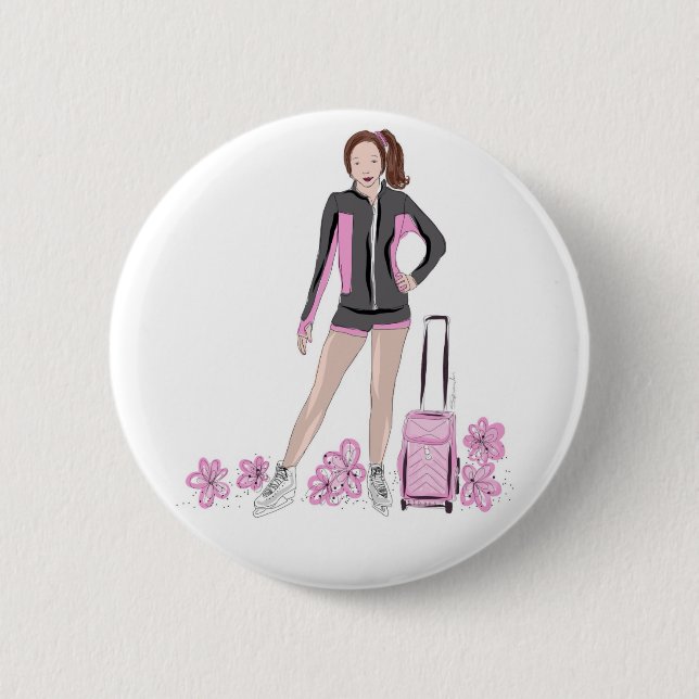 Figure Skater With Zuka Bag Button (Front)
