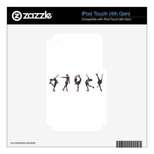 Figure Skaters, Pink, Gray Pattern Decal For iPod Touch 4G (Product)