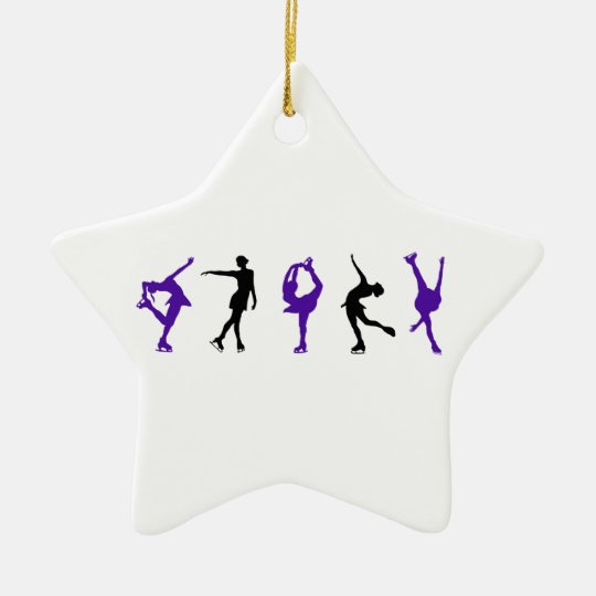 Figure Skaters - Purple & Black Ceramic Ornament