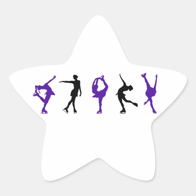 Figure Skaters - Purple & Black Star Sticker (Front)