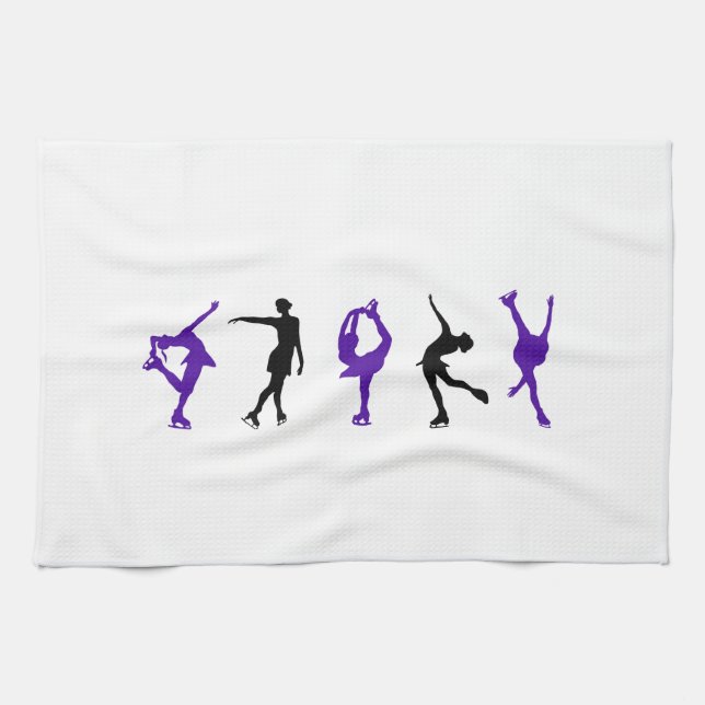 Figure Skaters - Purple & Black Towel (Horizontal)
