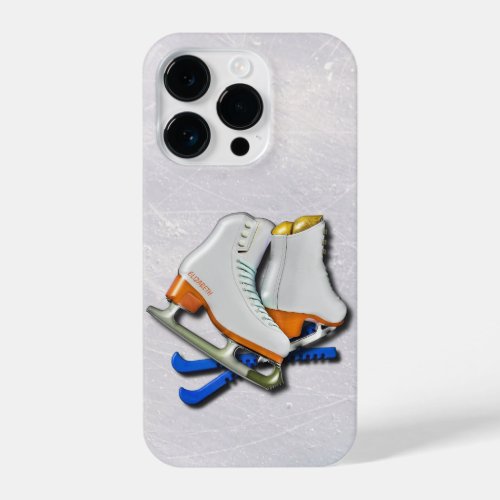Figure Skates And Skates Guards With Your Name iPhone 14 Pro Case