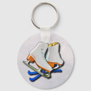 Figure Skates And Skates Guards With Your Name Keychain