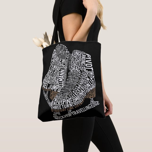Figure Skates Word Art Ice Dance  Tote Bag (Close Up)