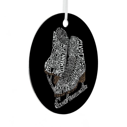 Figure Skates Word Art Ice Skating Metal Ornament