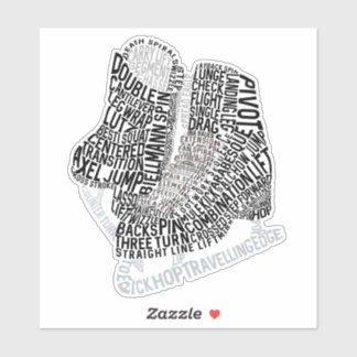 Figure Skates Word Art Ice Skating  Sticker