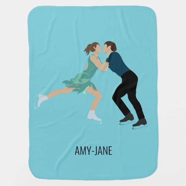Figure Skating Baby Blanket (Front)