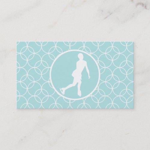 Figure Skating Baby Blue Circles Business Card