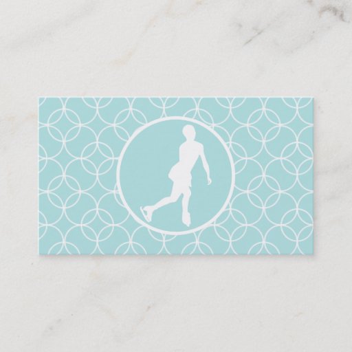 Customizable Figure Skating; Baby Blue Circles Business Card Template