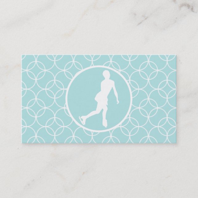 Figure Skating; Baby Blue Circles Business Card (Front)