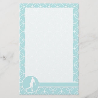 Figure Skating; Baby Blue Circles Stationery