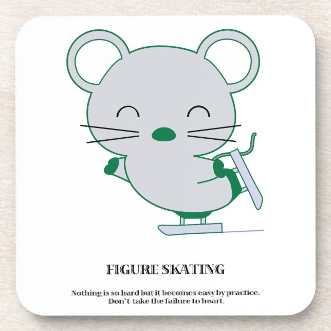 Figure skating beverage coaster (Front)