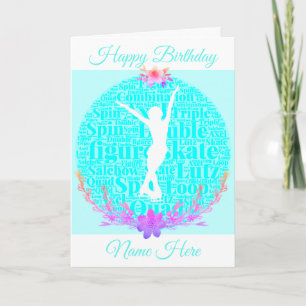 Figure Skating Birthday Card Personalize