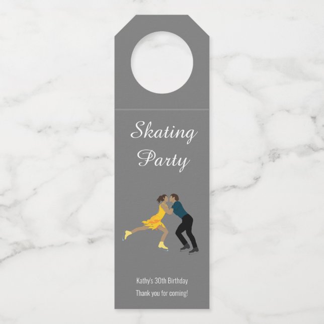 Figure Skating Bottle Hanger Tag (Front)