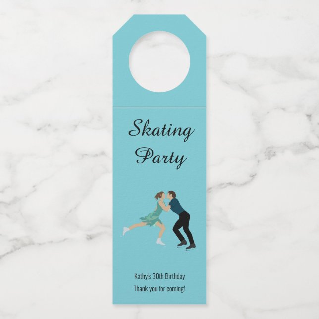 Figure Skating Bottle Hanger Tag (Front)