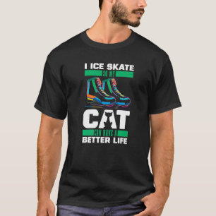 Figure Skating Cat  Ice Skating T-Shirt