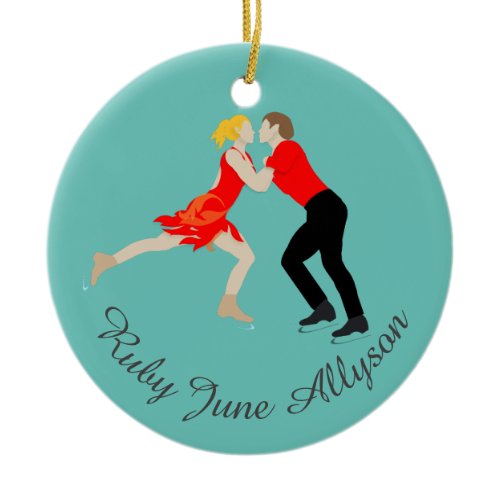 Figure Skating Ceramic Ornament
