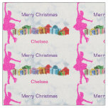 Figure Skating Christmas Fabric w/ Name