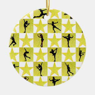FIGURE SKATING CHRISTMAS QUEEN CERAMIC ORNAMENT