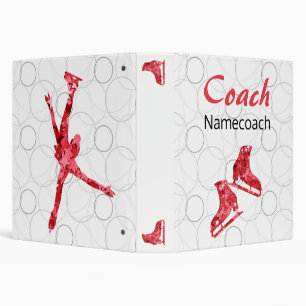 Figure skating coach binder - red stars