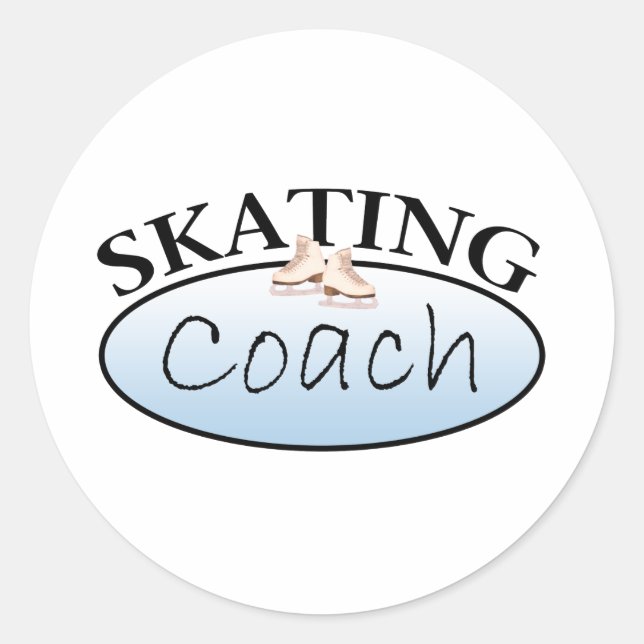 Figure Skating Coach Classic Round Sticker (Front)