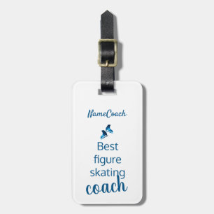 Figure skating coach gift - Blue star luggage tag