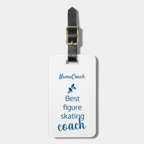 Figure skating coach gift _ Blue star luggage tag