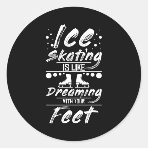 Figure Skating Dreaming Classic Round Sticker