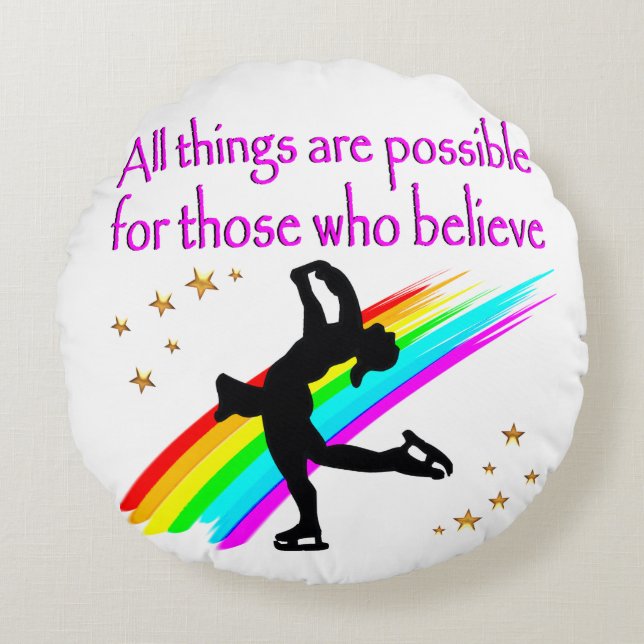 FIGURE SKATING DREAMS ROUND PILLOW (Front)