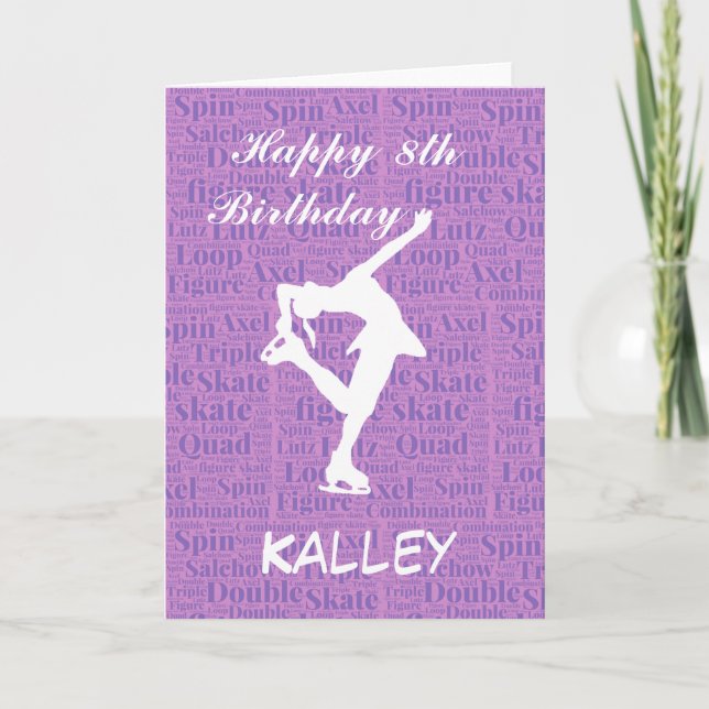 Figure Skating Dresses Birthday Card Personalized (Front)