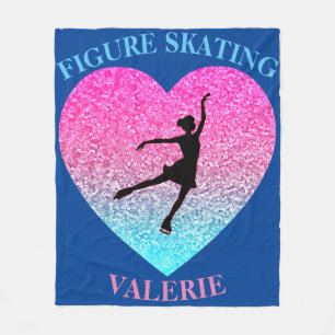 Figure Skating Fleece Blanket w/ Personalized Name