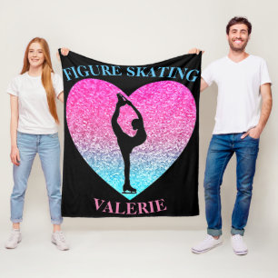 Figure Skating Fleece Blanket w/ Personalized Name