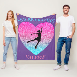Figure Skating Fleece Blanket w/ Personalized Name