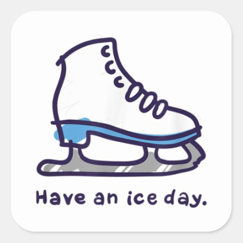Figure Skating Gifts For Girls Women Men Ice Skate Square Sticker