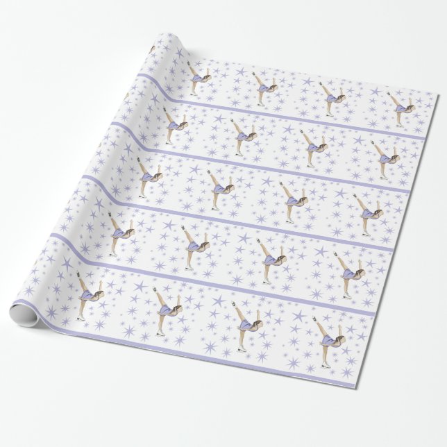 Figure Skating Giftware Wrapping Paper (Unrolled)